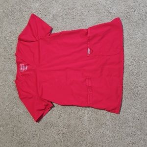 Red Cherokee scrub top